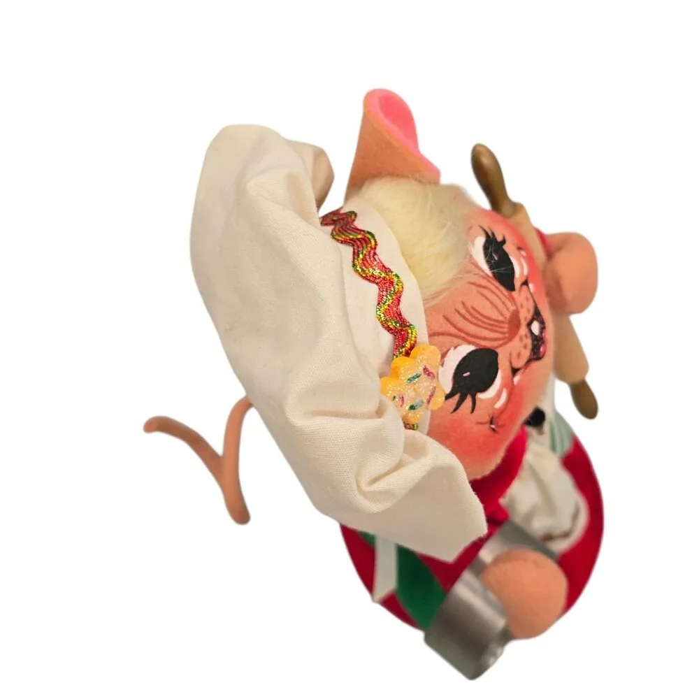 Annalee 2008 Chef Mouse Doll Rolling Pin & Cookie Cutter 10